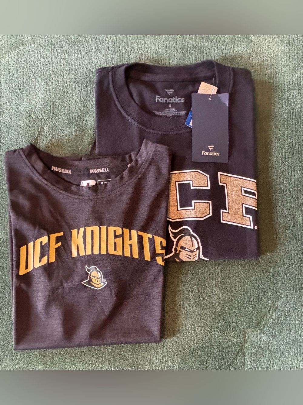 Russell and Fantastic Youth Athletic UCF Knights Black & Gold Crewneck Tee, MWoT